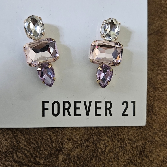Forever 21 Jewelry - Forever 21 Crystal and Lavender Earrings